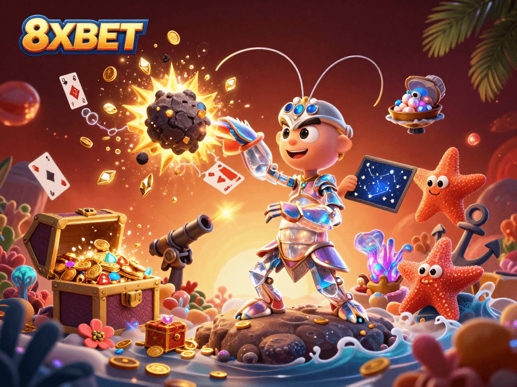 Engage with 8XBET's thrilling casino adventures featuring colorful characters and dynamic gameplay.