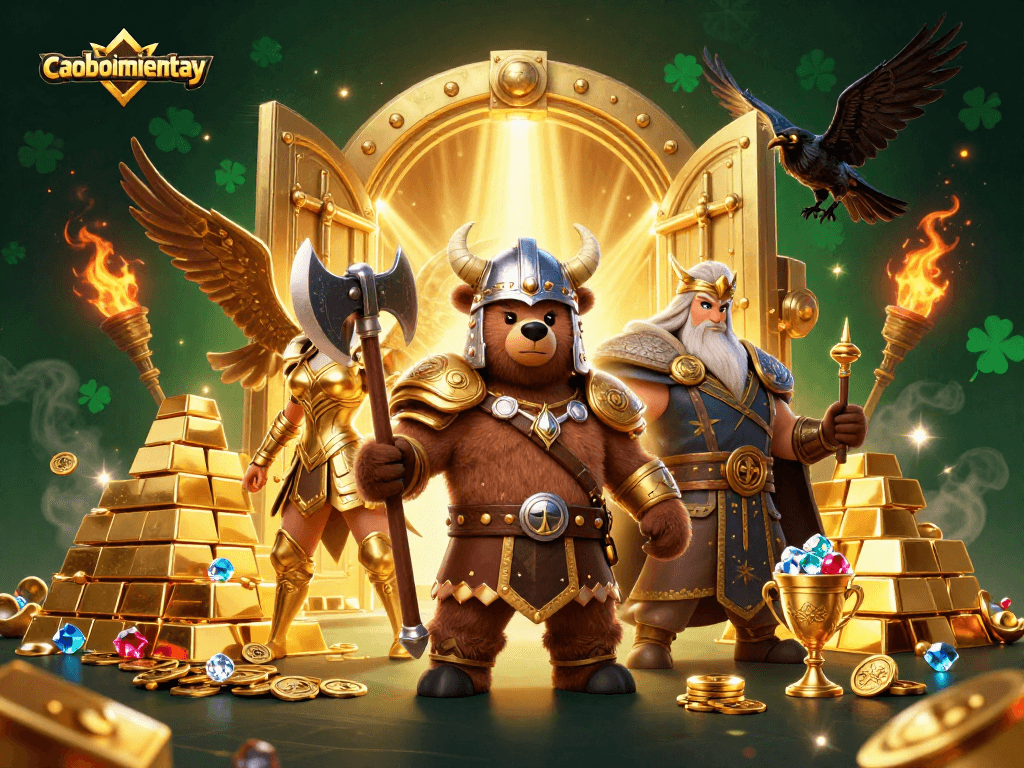 Engage in thrilling gameplay with caoboimientay, featuring vibrant characters and gemstone treasures.