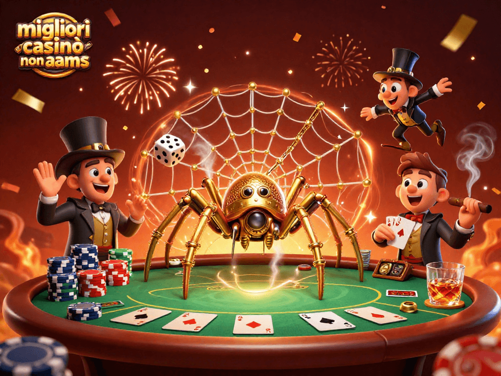 I migliori casinò online non AAMS offrono un'esperienza di gioco unica, in un'illustrazione fantastica.
