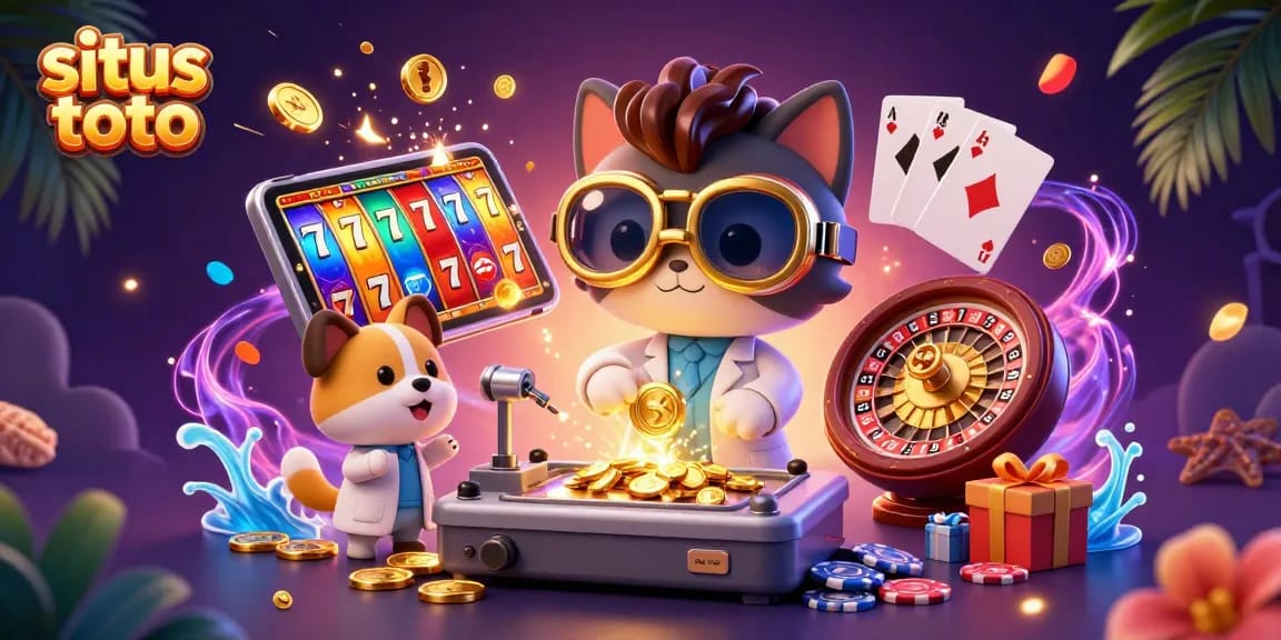 Menggandakan koin emas di situs toto dengan karakter menarik dan detail visual yang kaya.