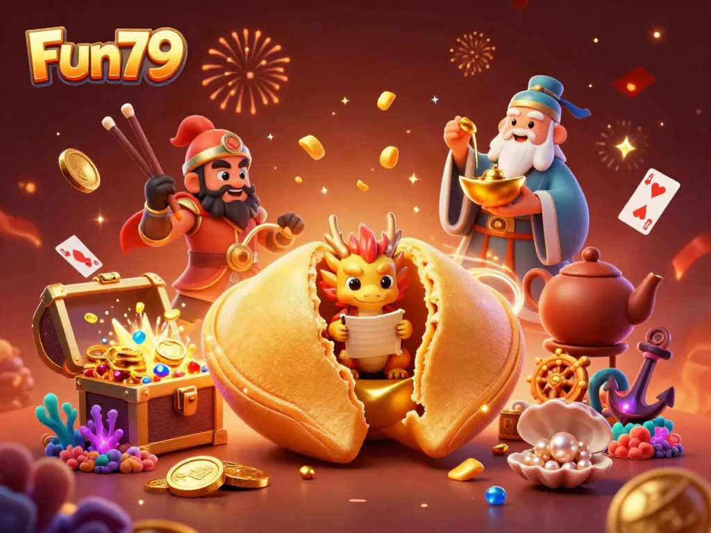 Experience the excitement of Fun79 with dynamic casino elements and festive visual storytelling.