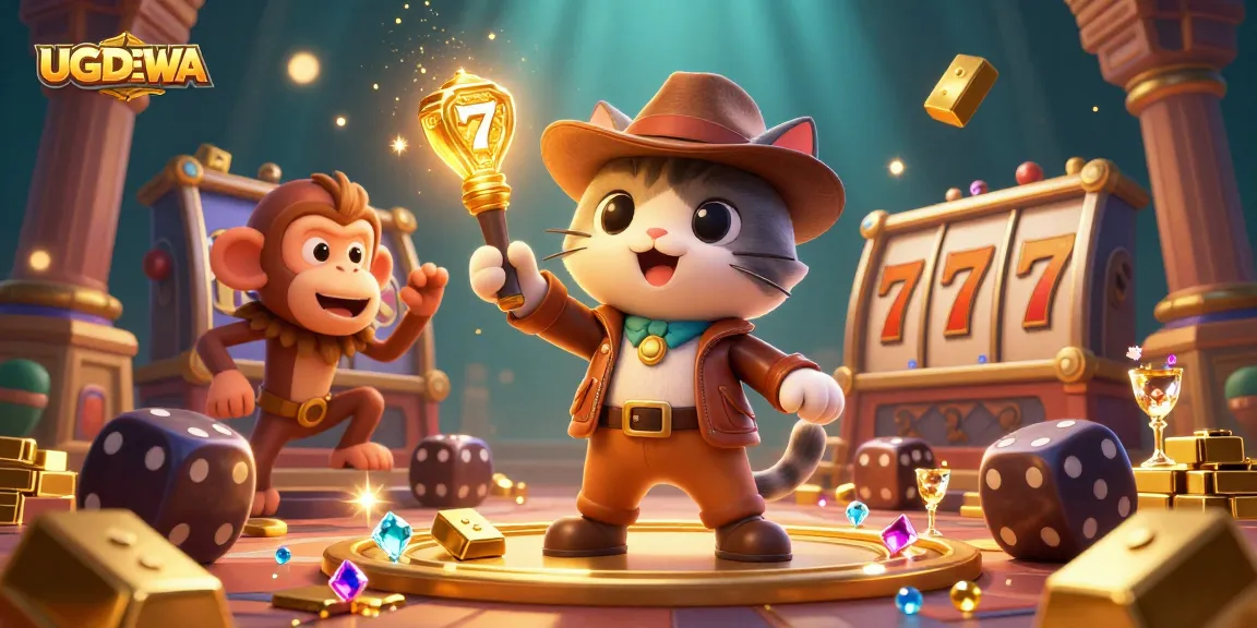 Experience the thrill of UGDEWA as the explorer cat uncovers treasures with integrated slot reels.