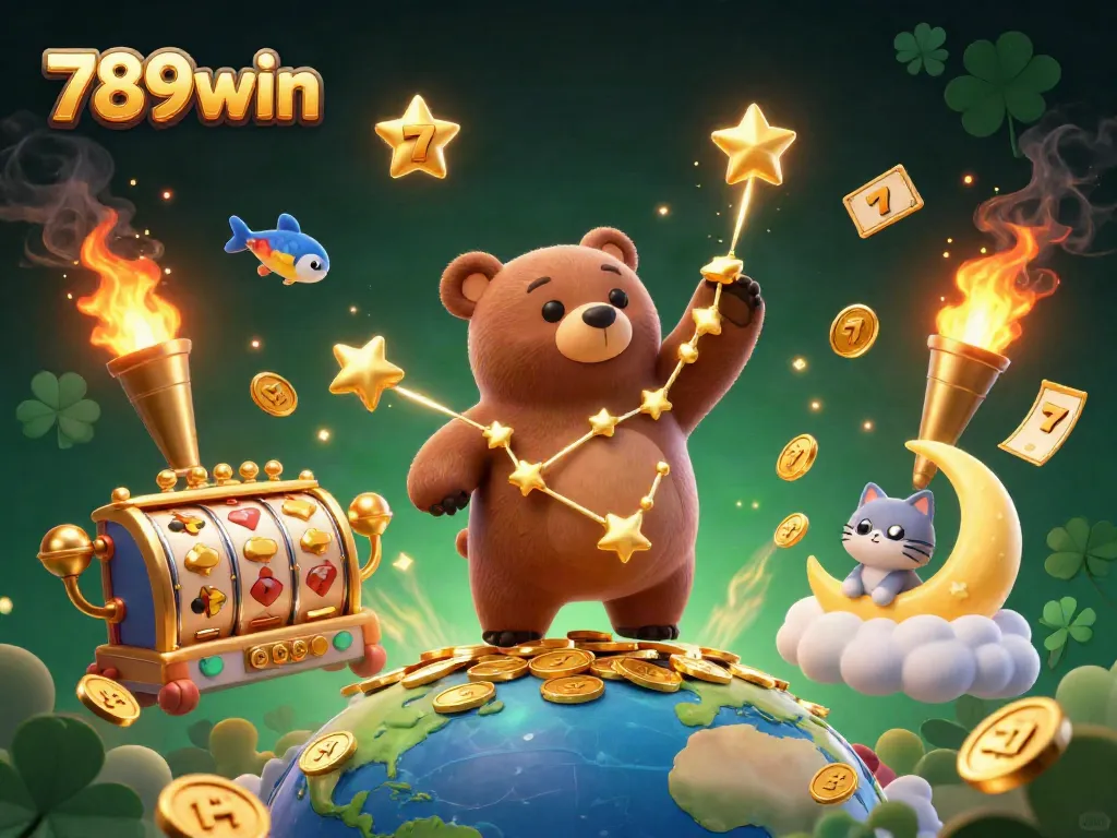 Experience thrilling jackpots with the 789win constellation bear in a vibrant casino setting.