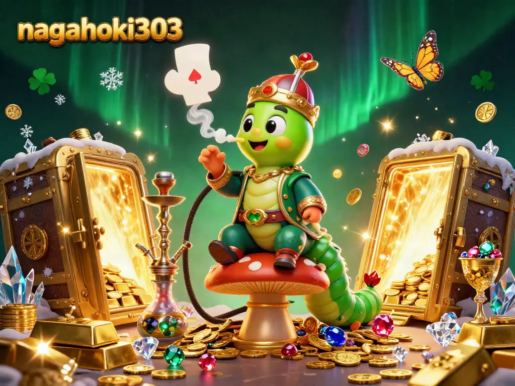 NAGAHOKI303 mempromosikan pengalaman bermain slot menarik dengan simbol kartu poker di latar belakang