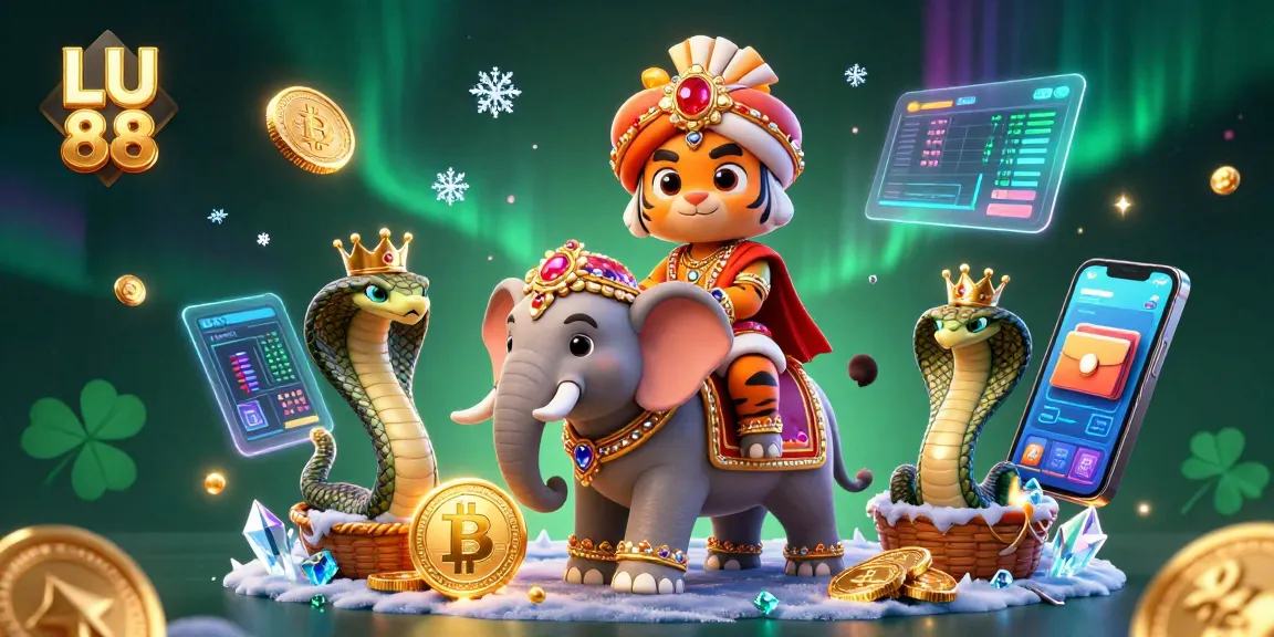 LU 88 showcases a vibrant 3D casino scene featuring exotic characters and cryptocurrency elements.