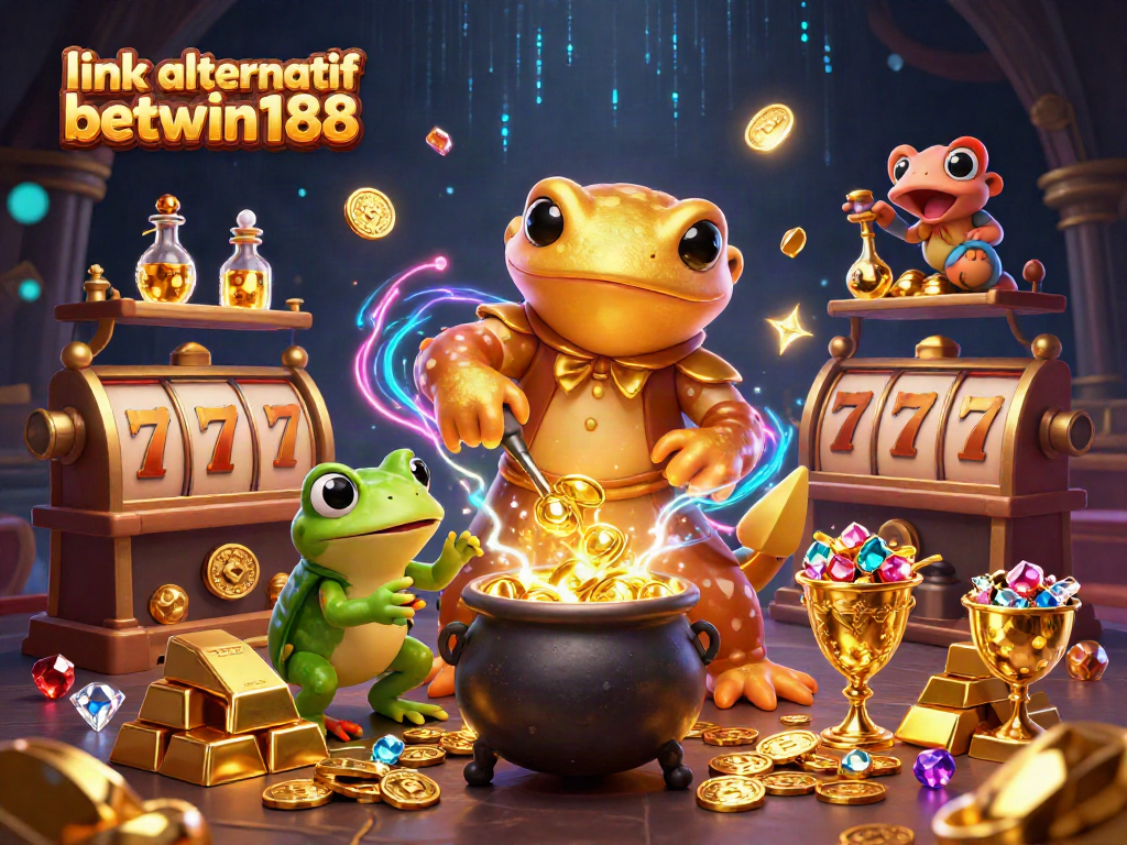 Experience gaming excitement with link alternatif betwin188 in a vibrant casino-themed scene.