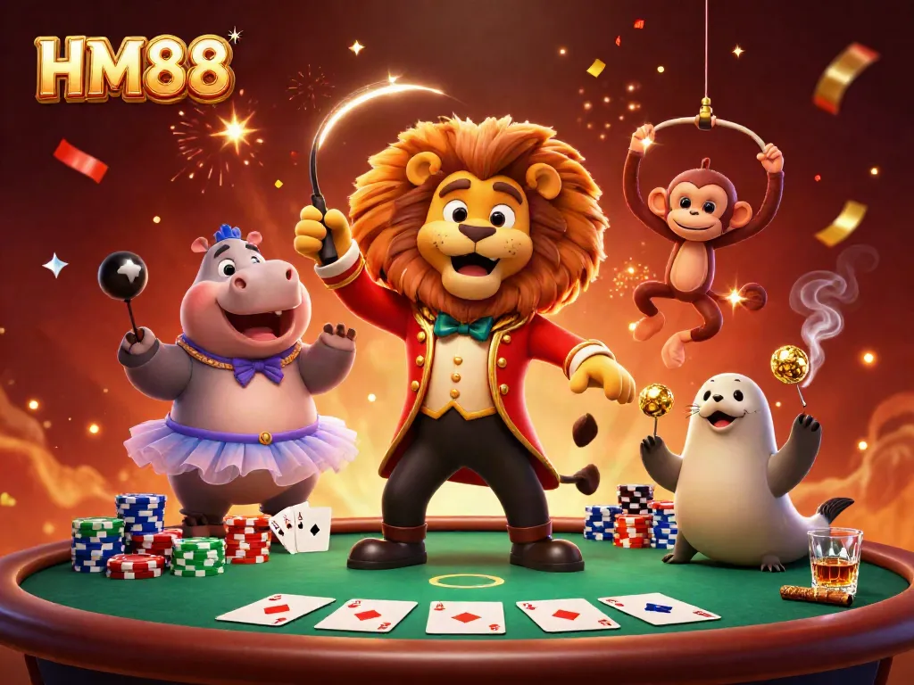 Engaging scene depicting HM88 with vibrant casino characters and poker elements highlighting excitement.