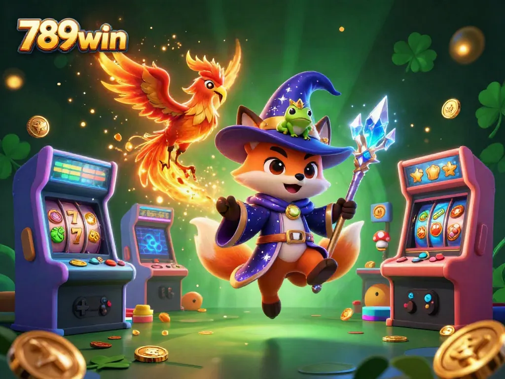 Engage in thrilling gaming action at 789win with a vibrant casino-themed 3D illustration.