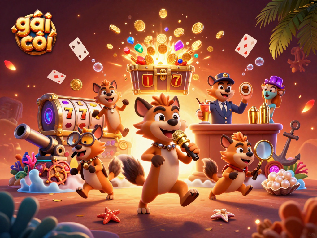 Engage in a lively comedy casino scene featuring gái gọi hyenas and exciting jackpot elements.