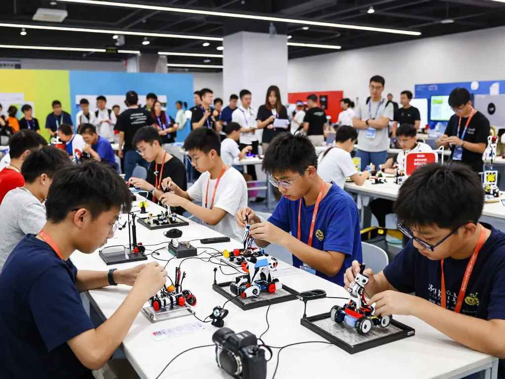 Pengunjung menyaksikan kompetisi robotika di MERAHTOTO https://robotfestival.net/kwa-62910 yang mempromosikan teknologi masa depan.
