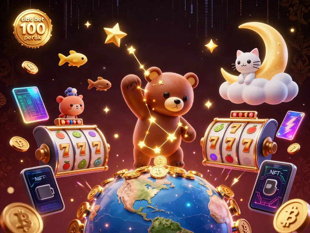 Engage in the excitement of slot bet 100 perak with this vibrant 3D digital art showcase.