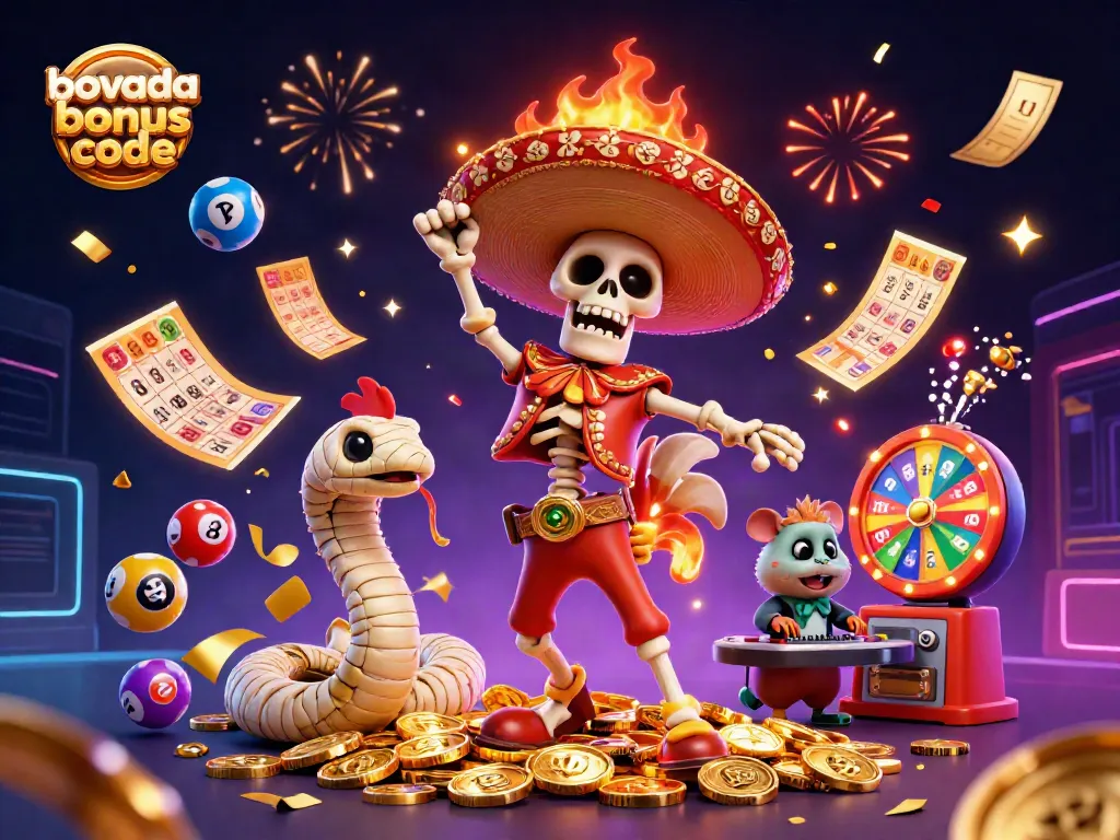 Experience the thrill of winning with Bovada bonus code in this vibrant casino illustration filled with excitement.