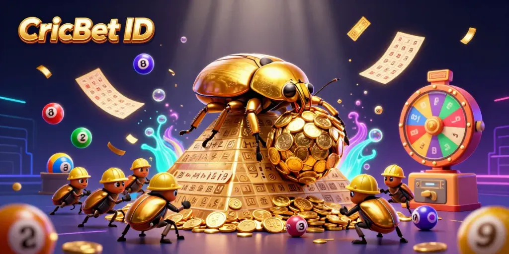 CricBet ID enables exhilarating online betting experiences through an engaging scene featuring vibrant lottery elements.