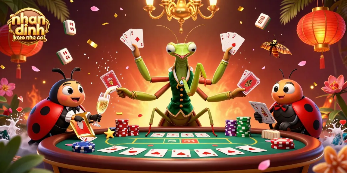 Engage with nhan dinh keo nha cai through this vibrant 3D illustration showcasing casino elements and dynamic characters.