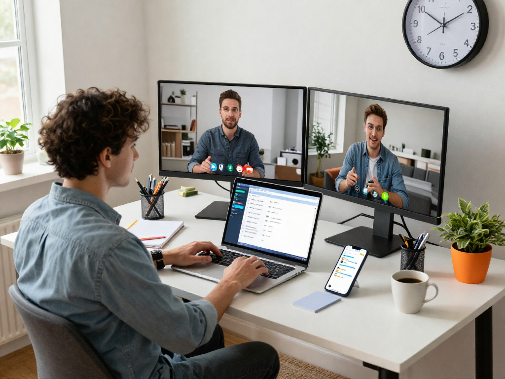 Experience smooth remote assistance with ToDesk in a modern home office setting