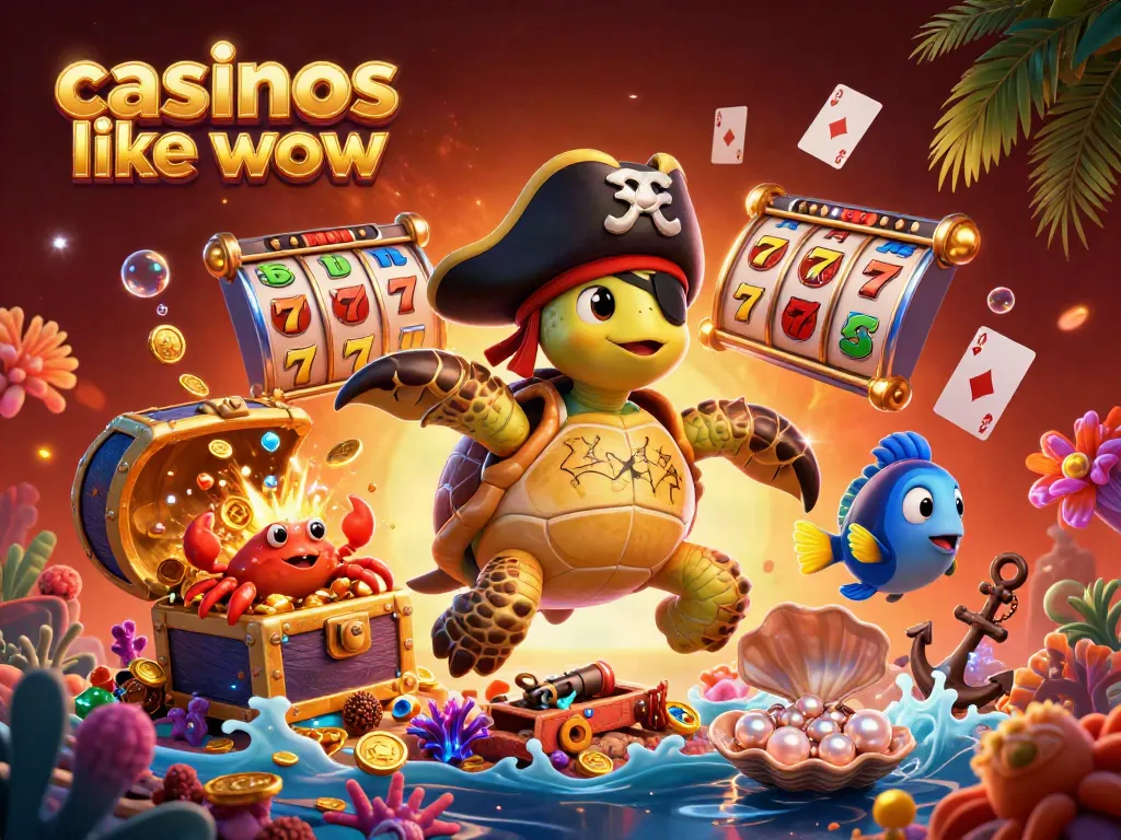 Experience exciting gameplay at casinos like wow vegas with this vibrant 3D turtle treasure scene.