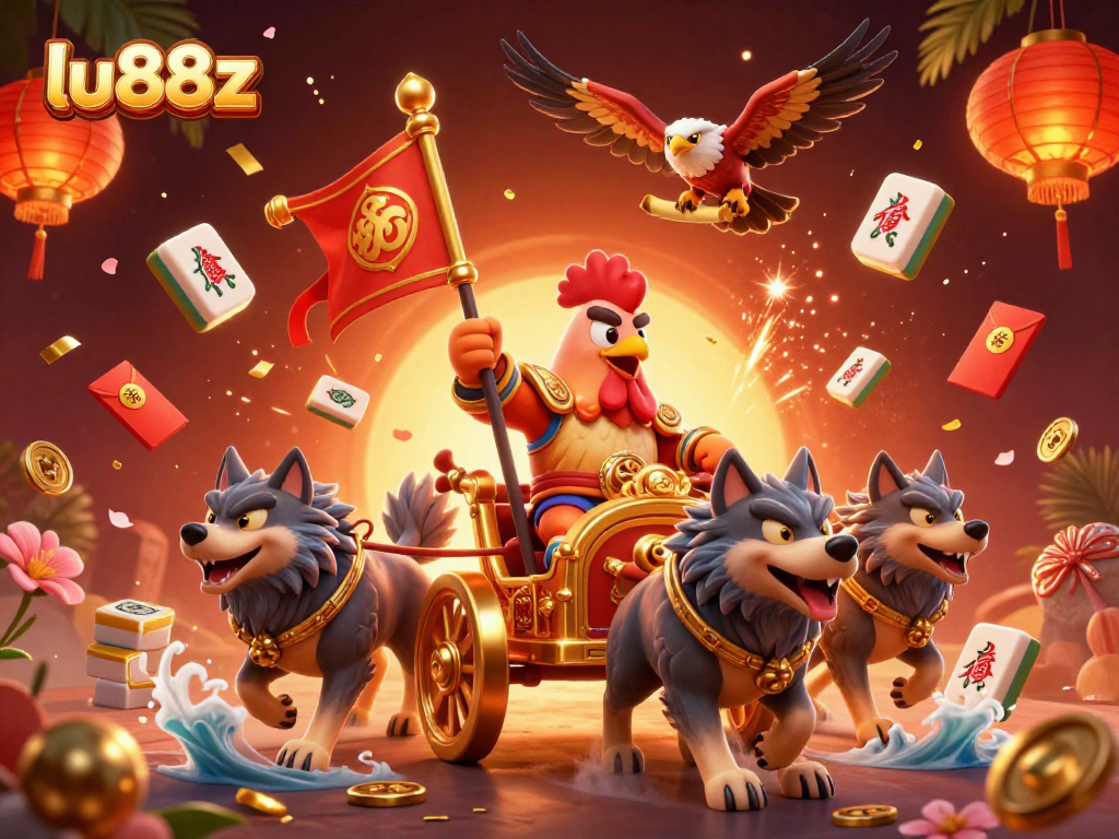 Experience thrilling luck with lu88z through a vibrant casino adventure illustration.