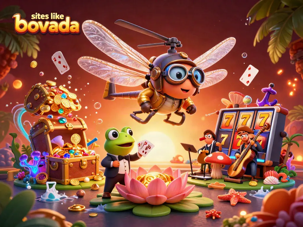 Experience thrill at sites like bovada with vibrant slot games and engaging croupiers in this dynamic scene.