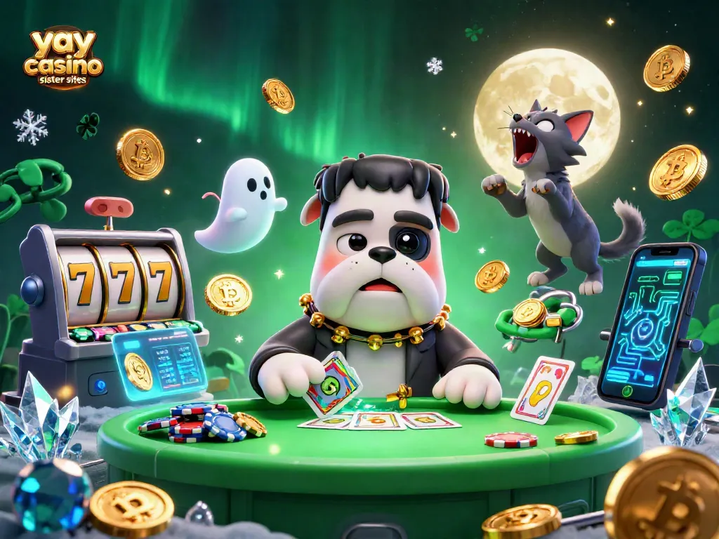 Engage with yay casino sister sites showcasing slot gaming excitement featuring animated characters and neon elements.