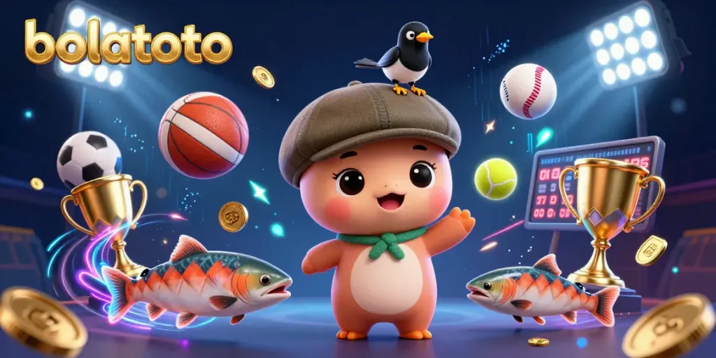 Engage with bolatoto's dynamic sports betting vibe featuring playful characters and energetic gaming elements.
