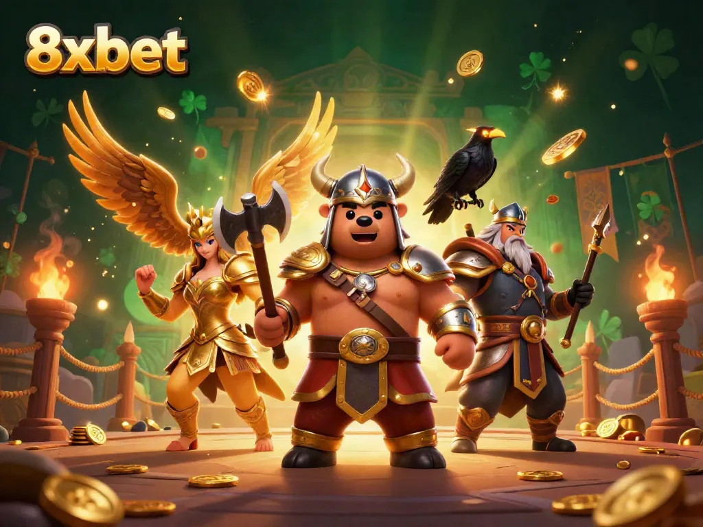Experience exciting gaming at 8xbet with unique characters in a rich, engaging casino scene.