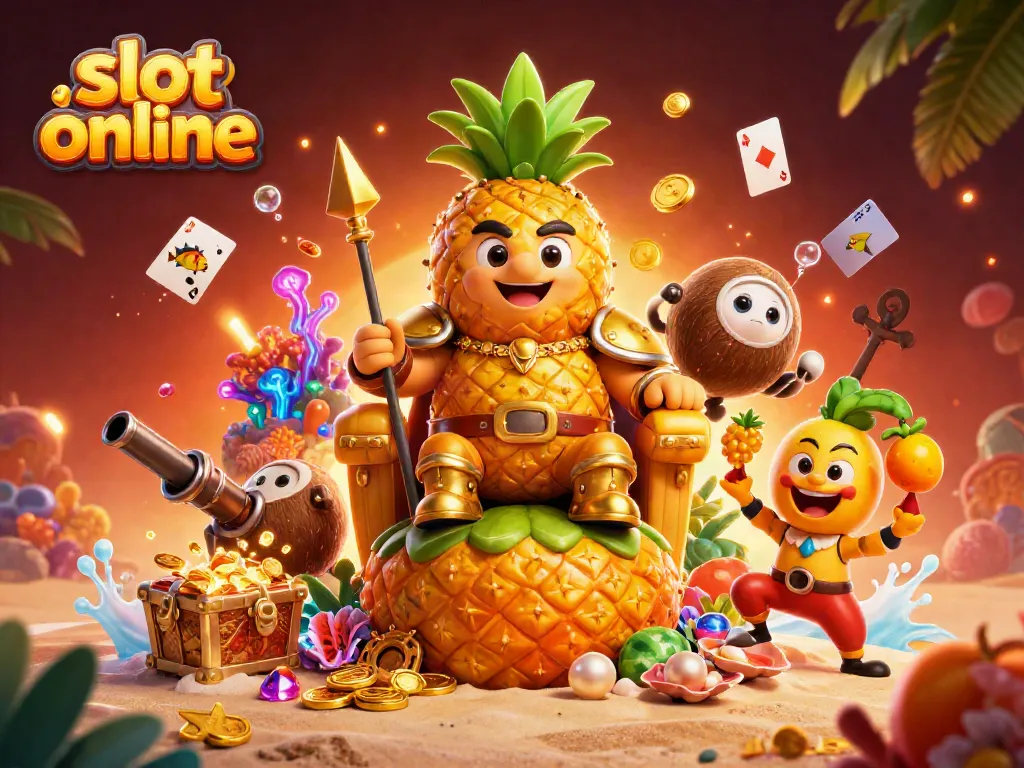 Experience vibrant slot online action with golden characters, dynamic treasures, and casino themes in a colorful scene.