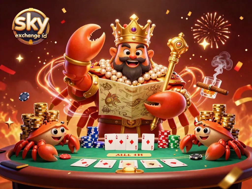 Experience thrilling gaming with sky exchange id in a vibrant, richly detailed casino atmosphere.
