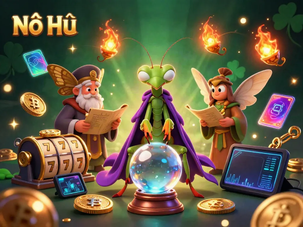 Experience Nổ Hũ excitement with our 3D illustration featuring festive jackpots and vibrant slots.