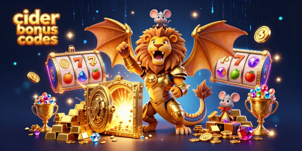 Experience thrilling gameplay with cider casino bonus codes amidst a vibrant treasure-filled scene.