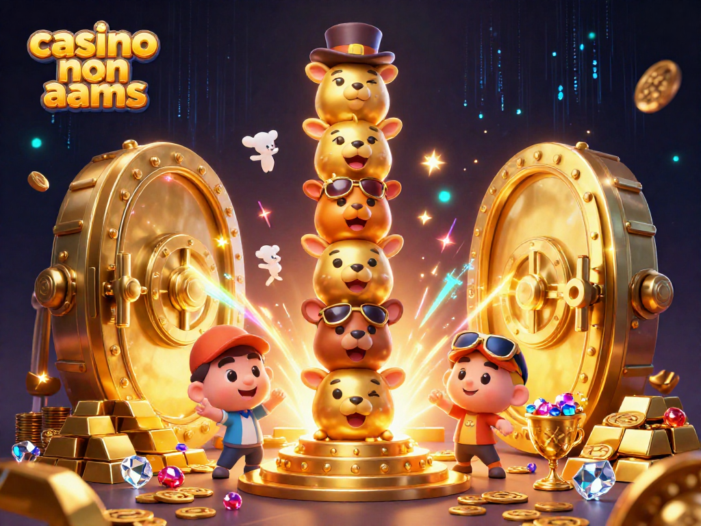 Scopri il mondo dei casino non AAMS con un totem d'oro nella luce scintillante e simboli di fortuna.