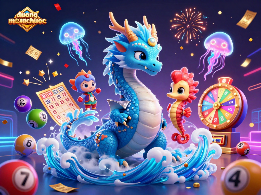 Engage with duongmatchuoc's vibrant gameplay featuring mystical aquatic characters and energetic casino elements.