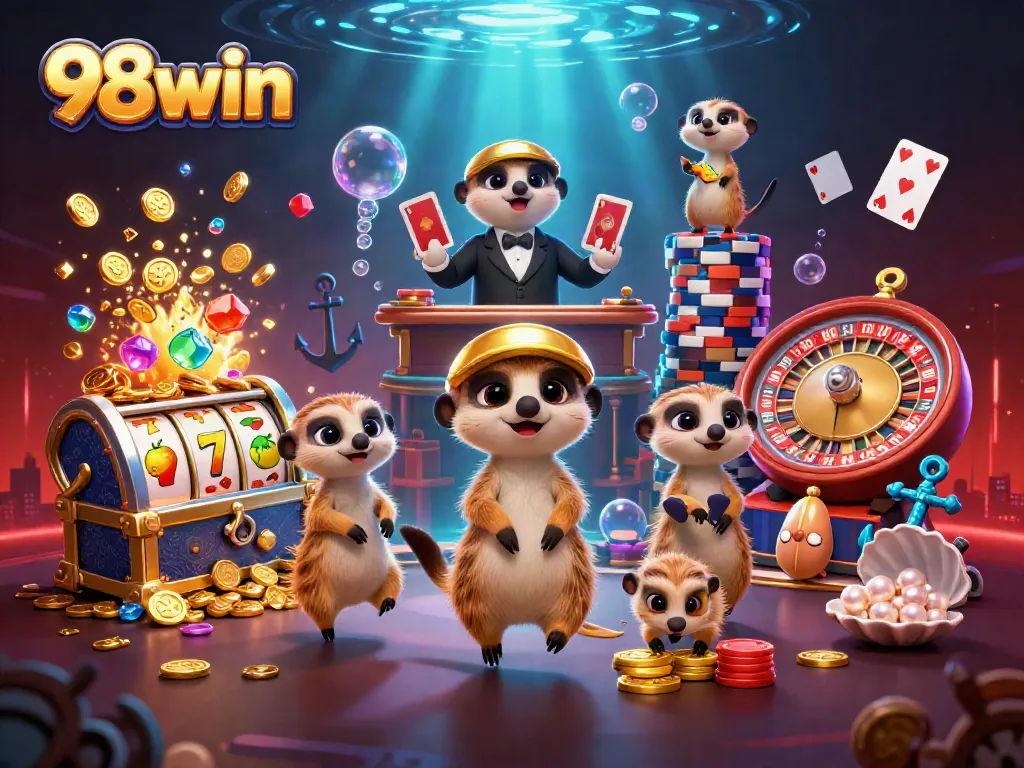 Engage with 98win for an exciting casino experience featuring meerkats and dynamic slot play.