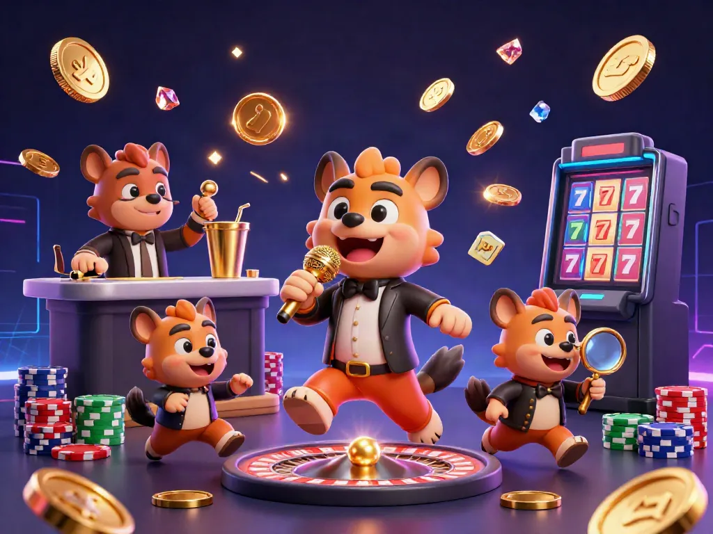 Experience the big777situs comedy casino with hyena characters entertaining and gambling joyfully.
