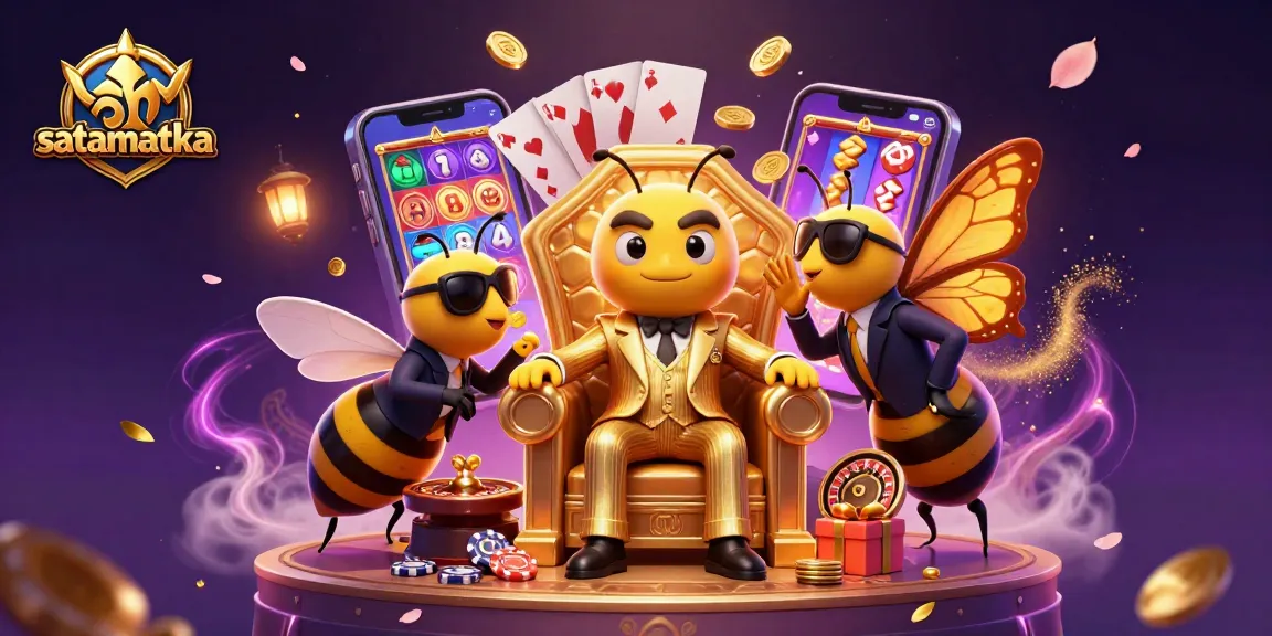 Play satamataka with a vibrant scene of a bumblebee mob boss and casino elements.