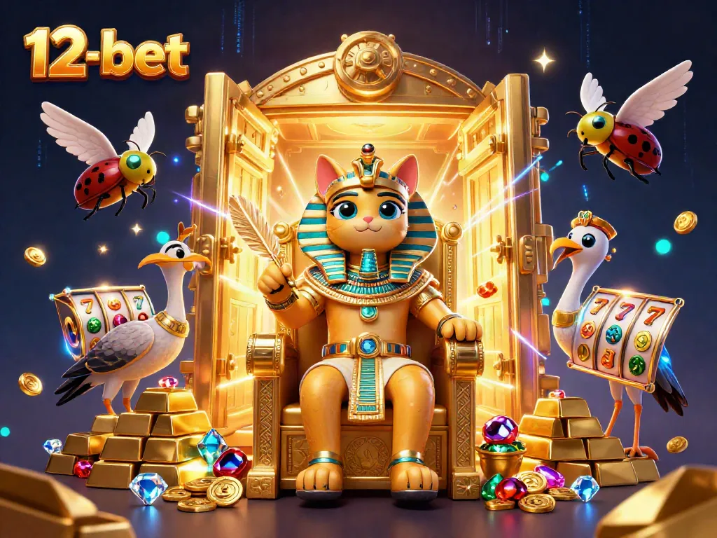Win big at 12-bet with vibrant 3D cartoon gambling elements and characters.