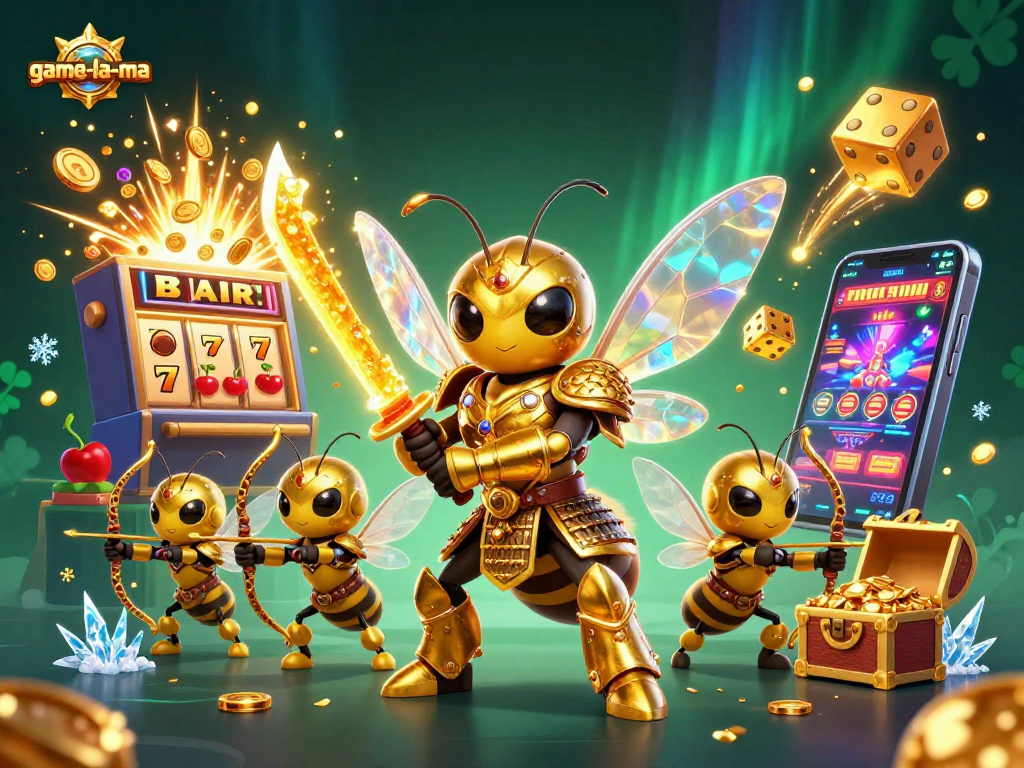 Experience the thrill at game-la-ma with a vibrant 3D casino scene bursting with action.