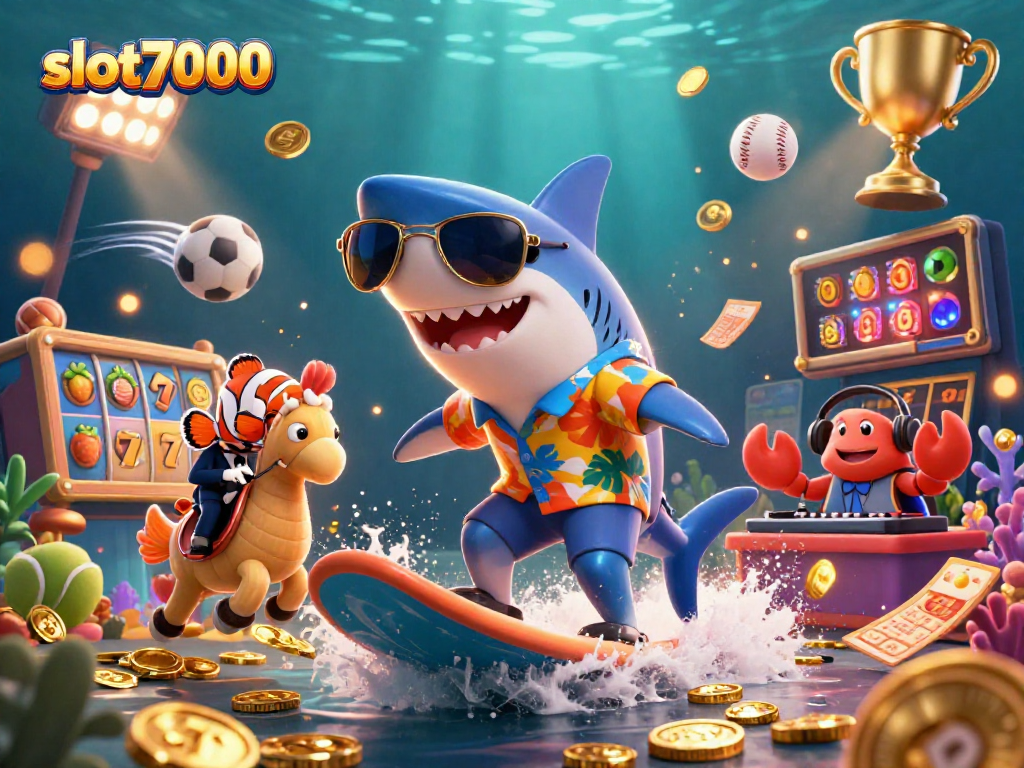 Slot7000 menang dalam permainan slot dengan simbol beruntung dan karakter unik