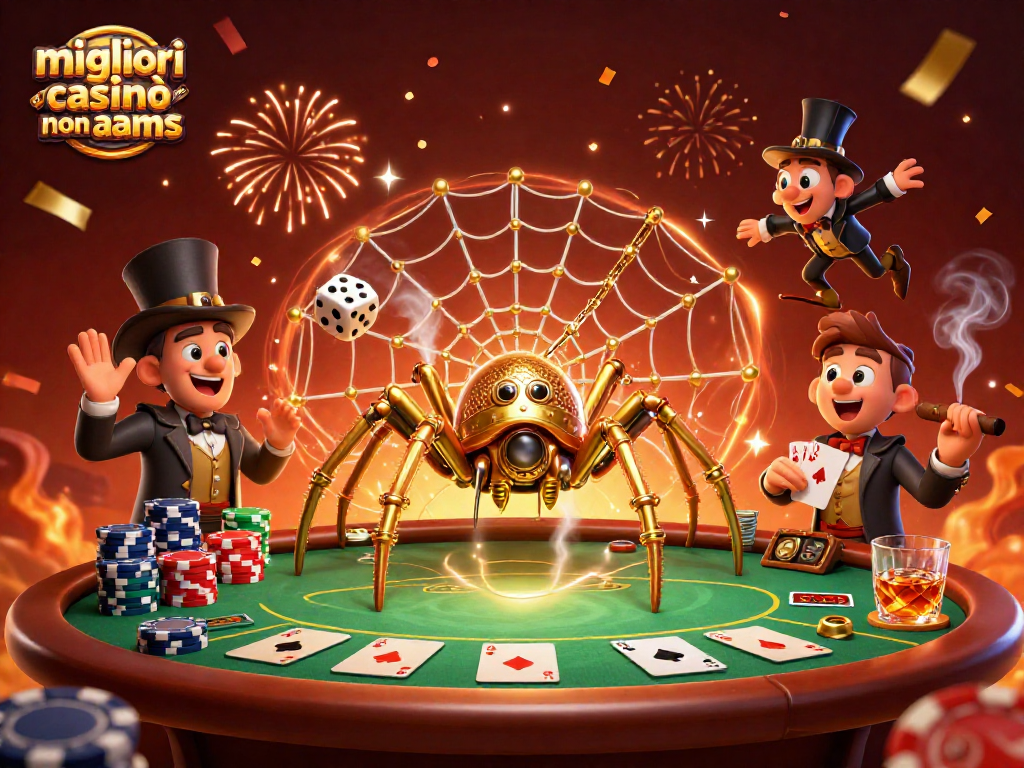 I migliori casinò online non AAMS offrono un'esperienza di gioco unica, in un'illustrazione fantastica.