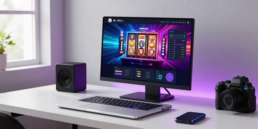 Interactive gaming dashboard as user engages with singatoto login on a sleek interface, vibrant graphics enhancing the online experience.