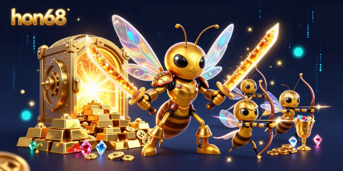 Experience thrilling gameplay at hon68 as a samurai hornet leads bee archers to treasure.