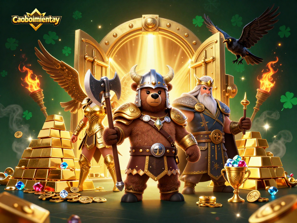 Engage in thrilling gameplay with caoboimientay, featuring vibrant characters and gemstone treasures.