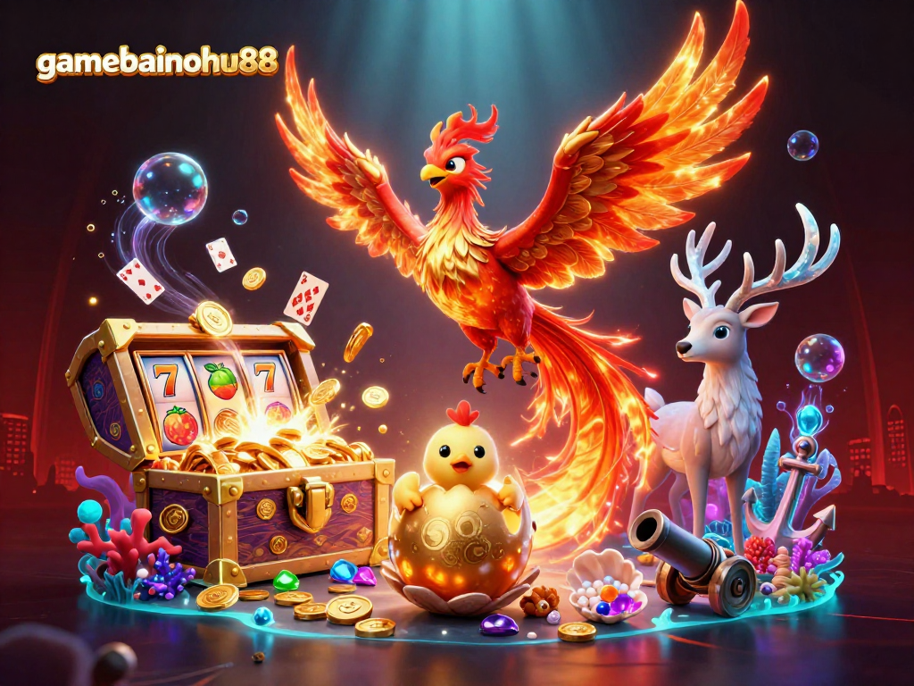 Engage with thrilling gameplay at gamebainohu88 featuring exciting slot symbols and vibrant elemental characters.