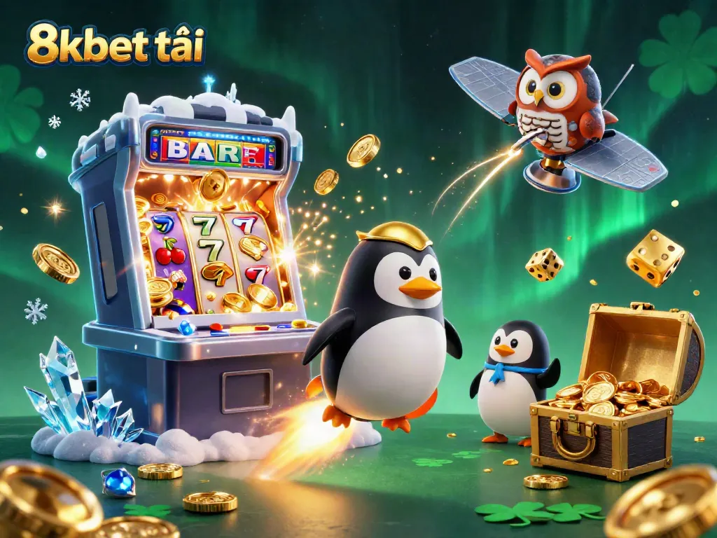 Experience thrilling gambling adventure with 8xbet tải as the penguin and casino elements unite.