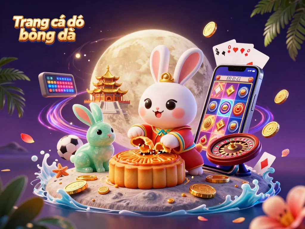 Bet on Trang cá độ bóng đá with interactive elements, featuring a dynamic lunar scene.
