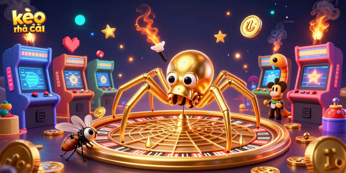 Place bets with kèo nhà cái in this vibrant 3D casino scene featuring unique characters.