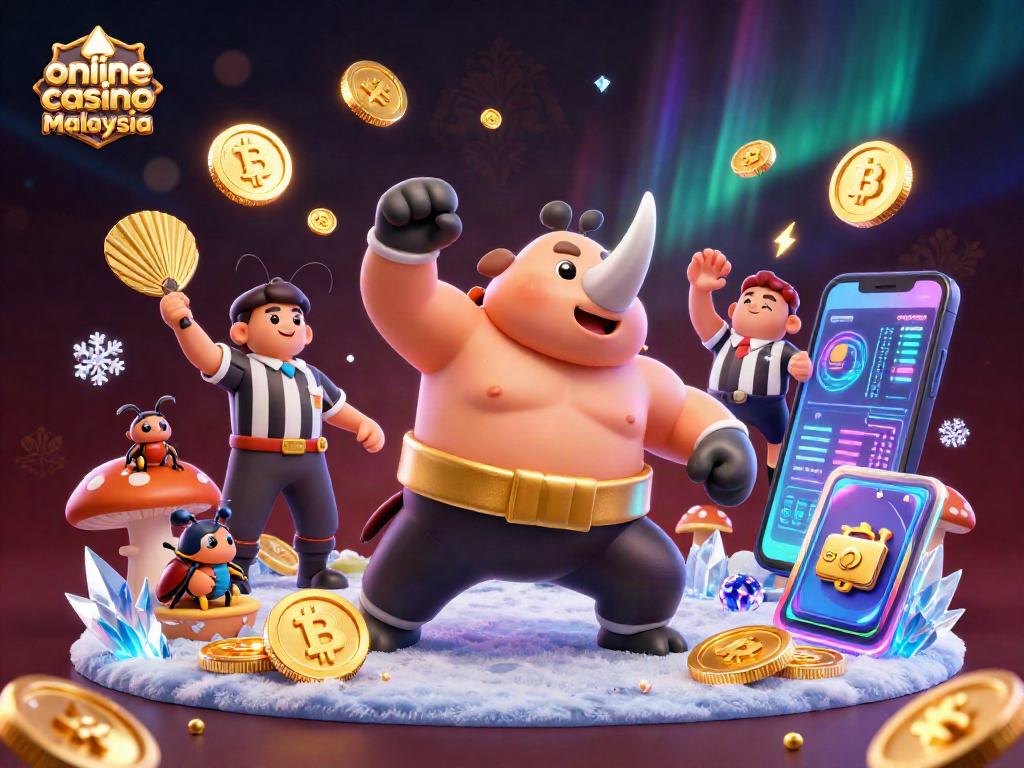 Beraksi dalam online casino Malaysia, juara kumbang badak Sumo menghantar syiling emas berterbangan.