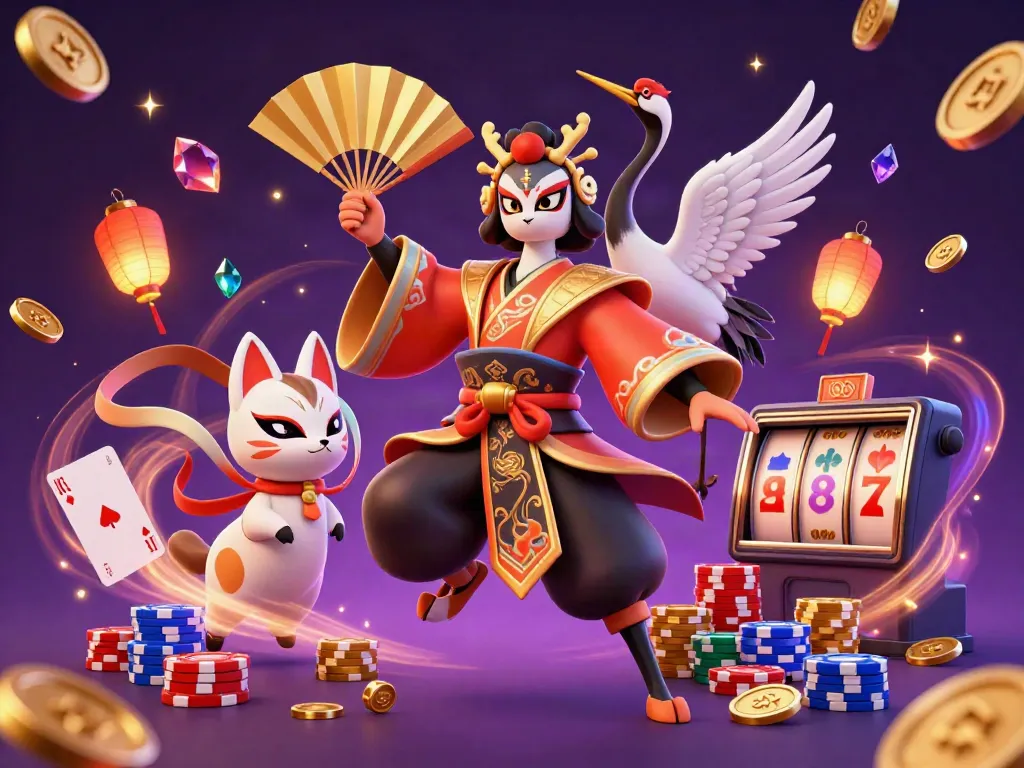 Experience carino in this vibrant 3D casino scene featuring unique characters and dynamic game elements.